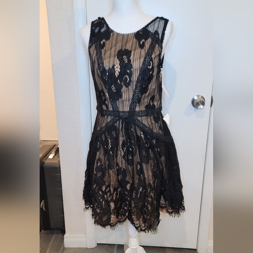 Vintage Nude and Black Party Dress